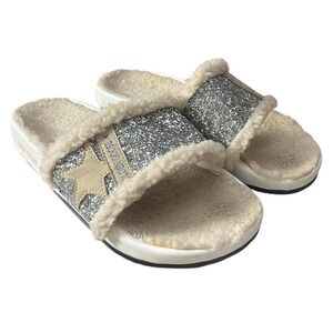 Golden Goose Slide Slippers Womens Multicolor Shearling GGDB Size 9